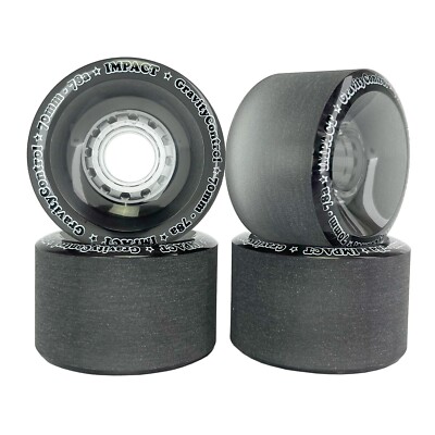 IMPACT GRAVITY CONTROL LONGBOARD WHEELS Clear Black 70mm 78a