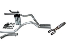 Dodge Ram 1500 94-03 2.5 Dual Exhaust Kits Glasspack Corner Exit Slash Tips