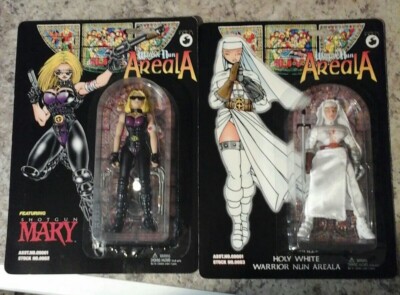 Antarctic Press Action Figure Vintage 1997 Lot Of 2 Holy W Nun, Shot Gun Mary