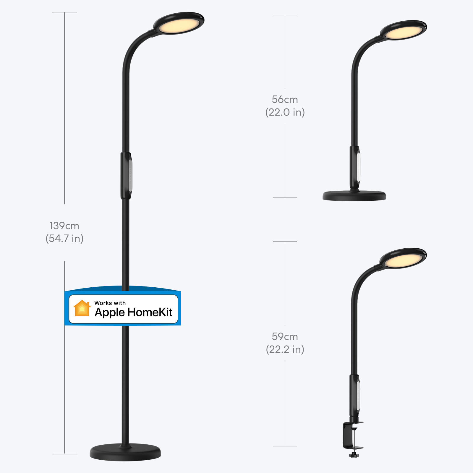 MEROSS - Meross Lampada da pavimento 3in1 Wi-Fi CCT Bianco dinam. dimm Apple Hom
