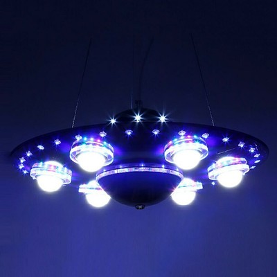 Remote Spaceship Led Chandelier Pendant Light Kid S Bedroom