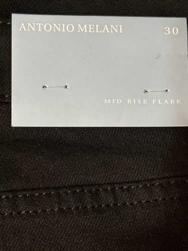 NWT Antonio Melani Veronica Mid Rise Super Flare Leg Jeans Size 30 Black - Picture 9 of 12