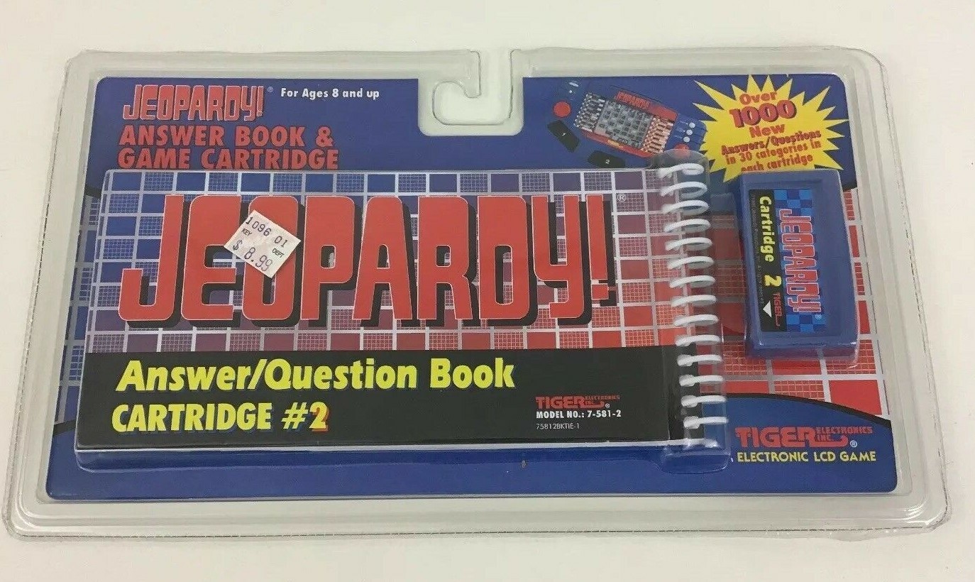 Jeopardy Tiger Electronic Handheld Game Cartridge and Book 2 New Vintage 1995