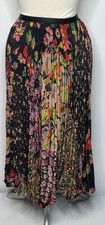  298 Polo RALPH LAUREN Womens XS Skirt FLORAL Black PLEATED Extra Small NWOT