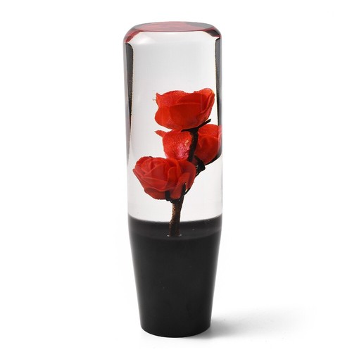 Car Manual Universal Shifter Shift Knob Floral Flower Gear Knob Long Stick Red - Picture 5 of 14
