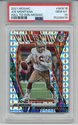2021 PANINI MOSAIC WILL TO WIN MOSAIC #WW16 JOE MONTANA CARD 49ERS PSA 10 RARE