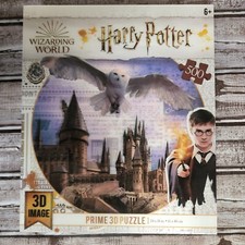 Rompecabezas de imagen 3D Harry Potter Prime Castillo de Hogwarts y Hedwig Flying 500 piezas