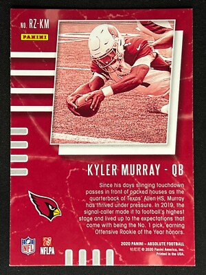 KYLER MURRAY 2020 Panini Absolute Red Zone Insert #RZ-KM
