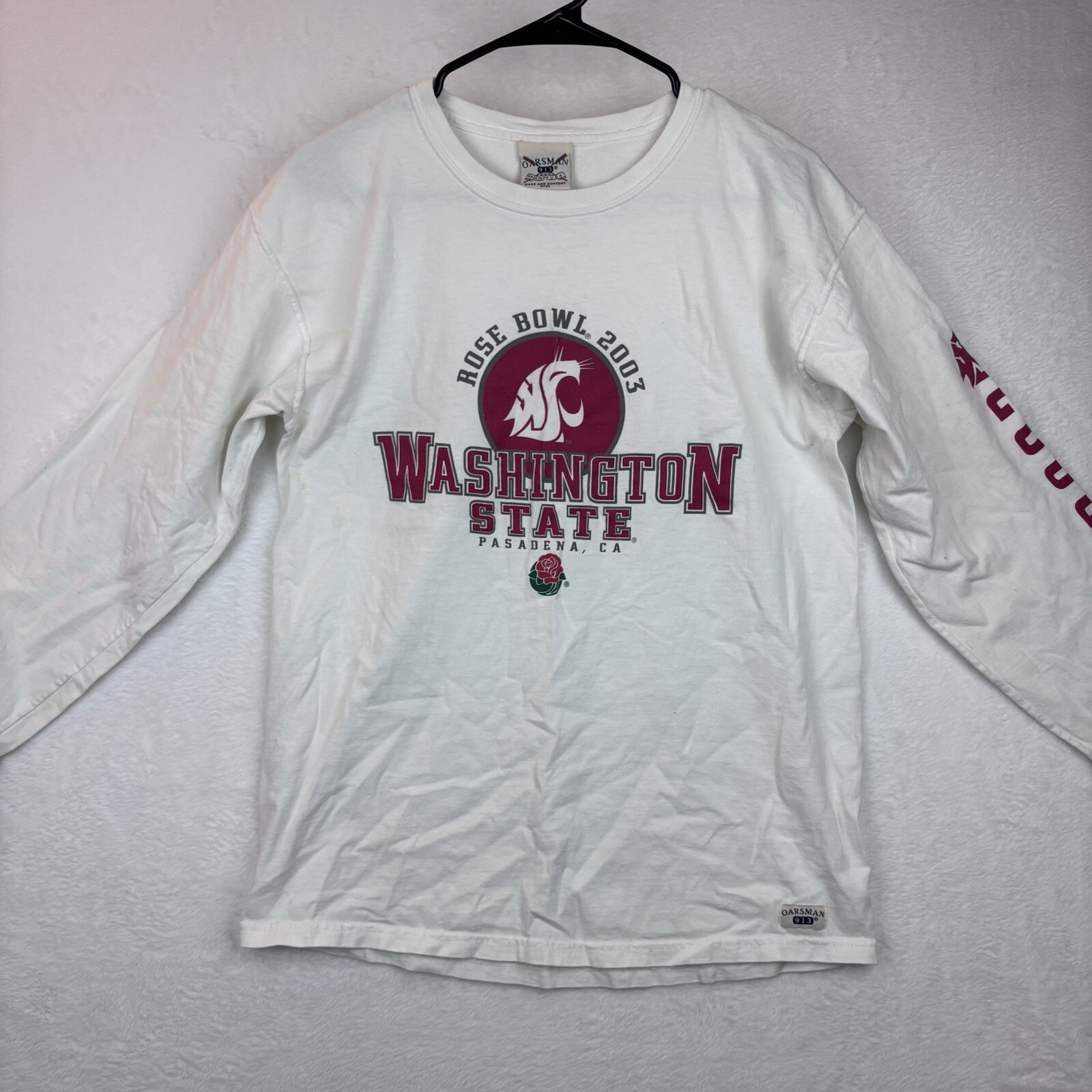 Vintage WSU Washington State Cougars Rose Bowl 2003 White Long Sleeves T-Shirt M