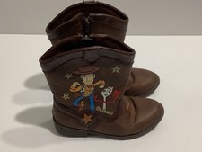 Disney Toy Story 4 Toddler Boys Brown Woody Forky Western Cowboy Boots Size 11