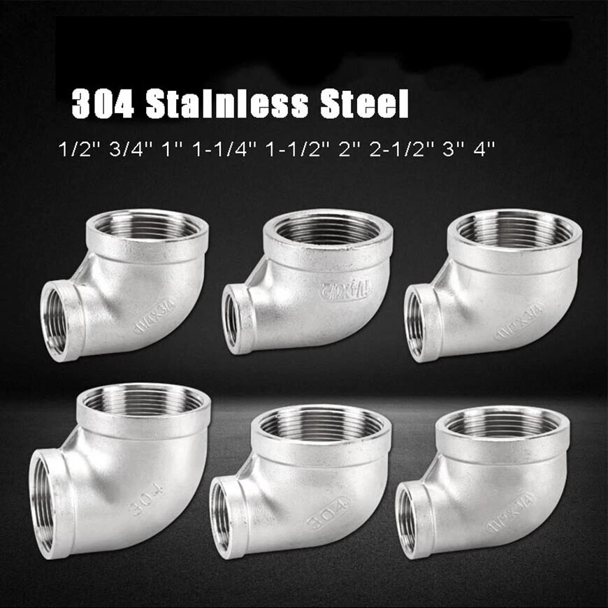 BSP Stainless Steel Reducing Female Elbow Pipe Fitting Adaptors Connector 90° - Image 2 of 4