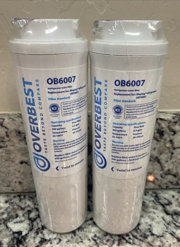 (2 Pack) Overbest Water Filter Refrigerator Maytag OB6007 Compatible UKF8001