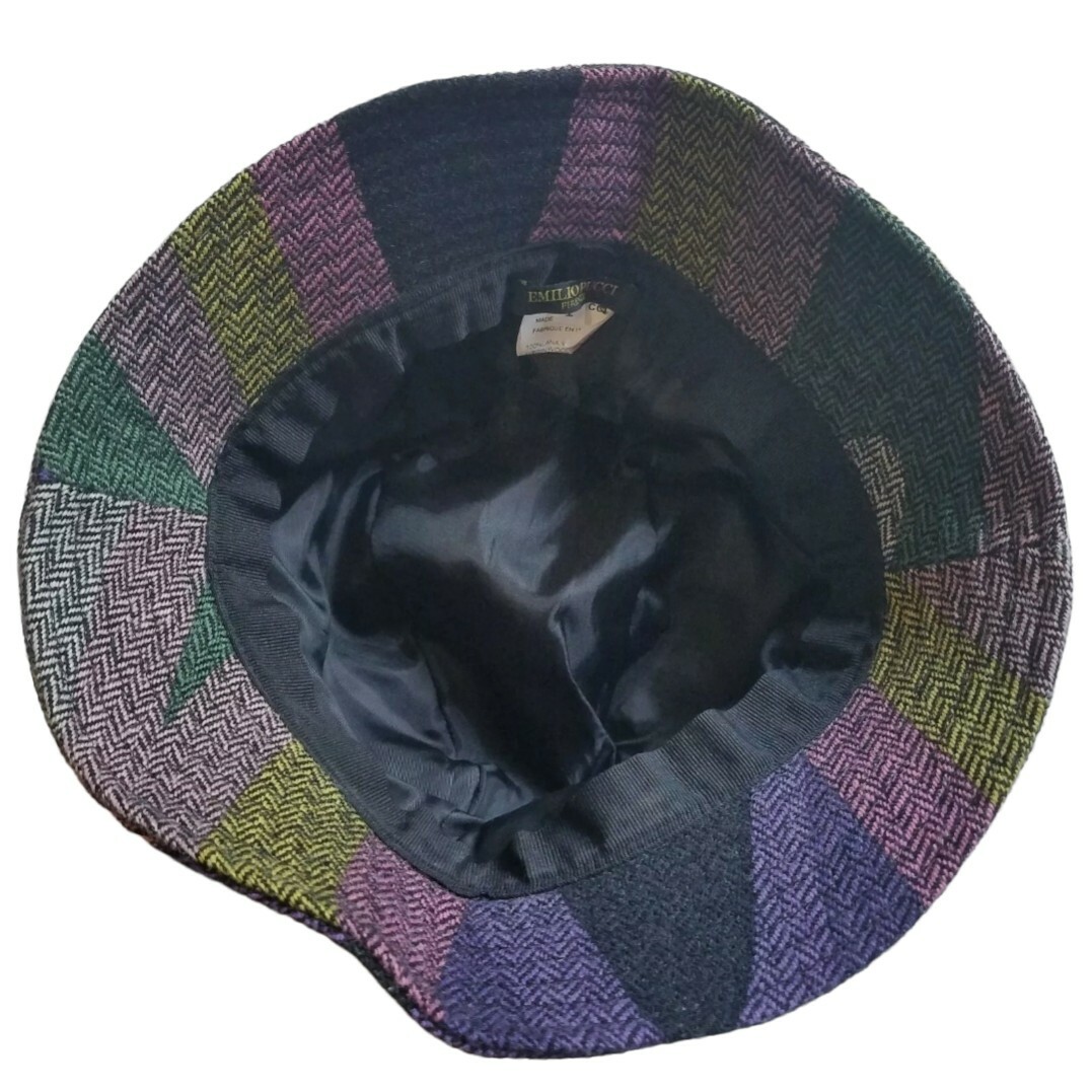 エミリオプッチ　バケットハット Vintage Emilio Pucci 100% Wool Geometric Bucket Women Hat Size S/M