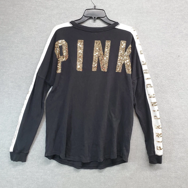victoria-secret-vs sequin bling logo pullover sweatshirt