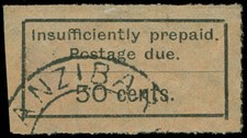 Zanzibar Scott J10 Gibbons D16 Used Stamp