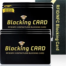 RFID Blocking Cards 6 Pack, Contactless NFC Debit Credit Card Passport Protector