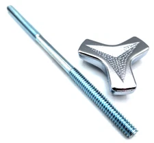 6" Long x 1/4"-20 Air Cleaner Stud & Tri-Bar Wing Nut Holley Edelbrock AFB 6 In.