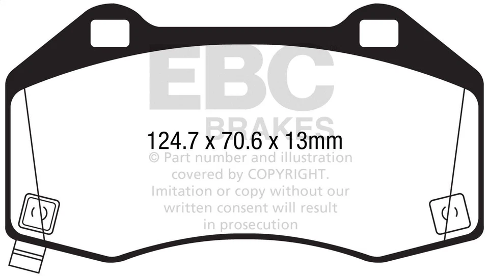EBC DP42286R Yellowstuff Front Brake Pads for 2017-2020 Fiat 124 Spider - Image 3 of 4