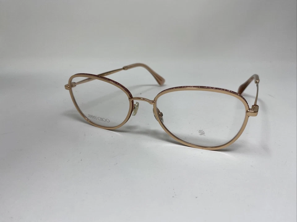 MARCO DE GAFAS JIMMY CHOO JC229 AÑO 54-18-145 ORO ROSA METAL OVALADO ITALIA X501 Foto 4 de 4