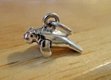 Sterling Silver TINY 5x11mm 3D Sterling Silver Manatee Sea Cow Charm