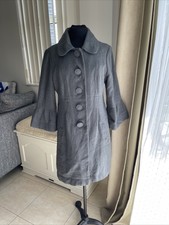 New B's Closet Honeycomb Waffle Fabric Gray Pea Coat L
