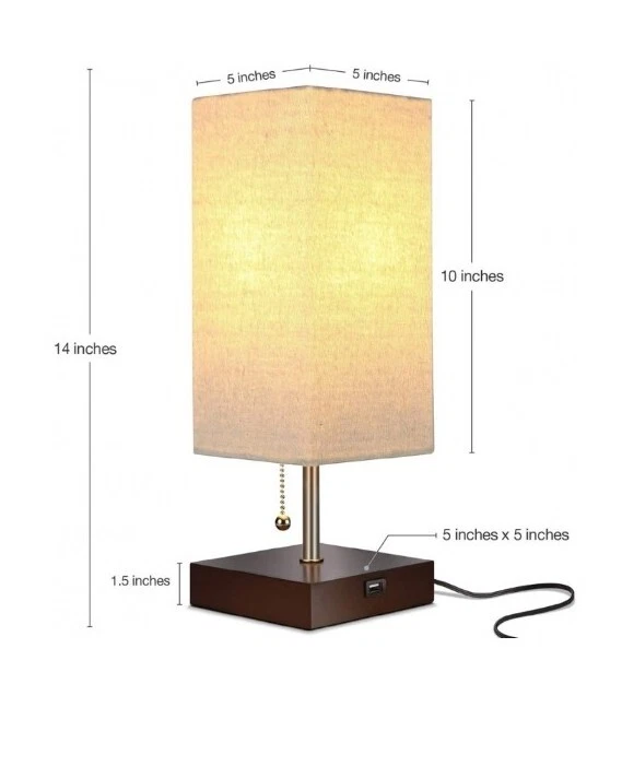 Brightech Grace светодиодный USB прикроватная настольная и настольная лампа - современный лампа Гавана коричневый - Изображение 2 из 4