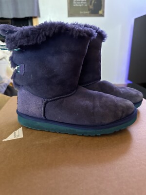 UggsWomen\'s Navy Blue Suede Boots Size 11 UGG Classic Ultra Mini Naval Blue Water-resistant Suede  main image 4