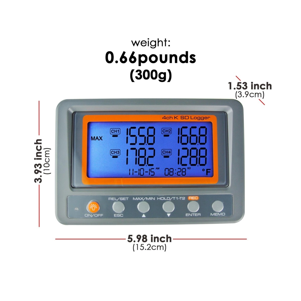 4 Channel Temperature Data Logger With USB 4-Channel K-Type ...