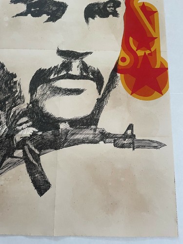 Póster político original Cuba 1971. Arte de la Guerra Fría. Guerrilla heroica Che Guevara - Imagen 3 de 5