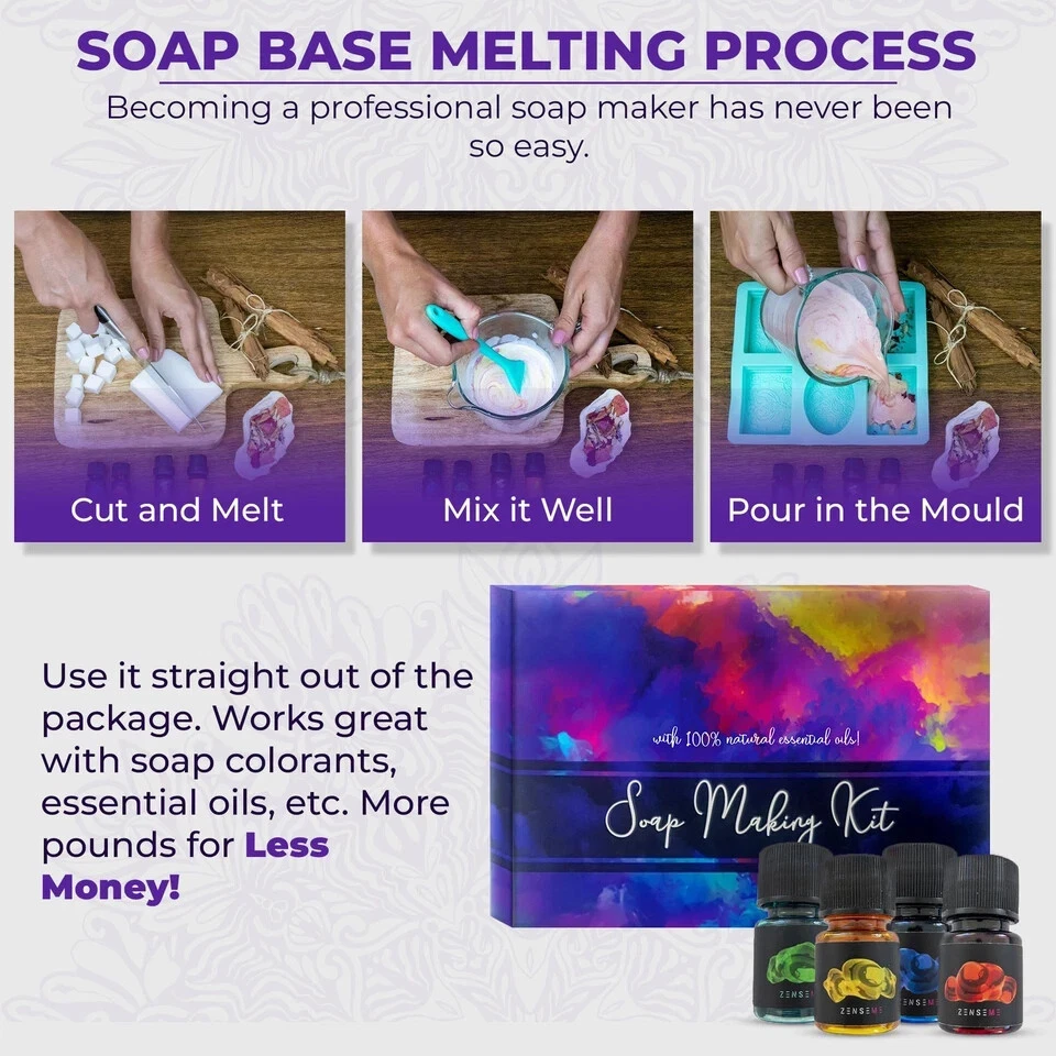 Soap Making Kit for Adults, Make Your Own Soap with Melt and Pour diy Natural... - Image 4 of 4