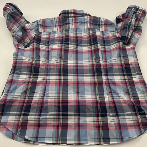 Chaps Womens Shirt Sz 3XL No Iron Easy Care Slimming Fit Cotton Plaid Button Up - Imagen 9 de 9