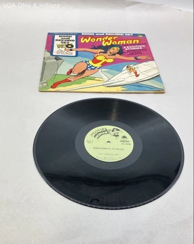 1977 Wonder Woman Book & Record Set Peter Pan BR 517 DC Comics Vintage
