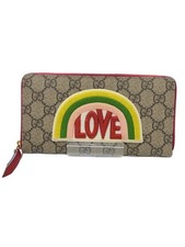 GUCCI Long Wallet GG Supreme PVC Beige Women s From Japan