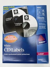 Avery CD/DVD Disc Labels, Matte White, 40 Labels / AVE5692 / FOR LASER PRINTER