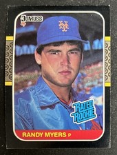 1987 Donruss Randy Myers Baseball Rookie Card (RC) #29 Mets Pitcher Fair O/C