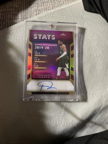 2025 Leaf In The Game Used Giannis Antetokounmpo Auto # 4/12