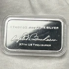 Angela Buchanan 37th US Treasurer  1 oz Fine Silver .999 NCM Art Bar