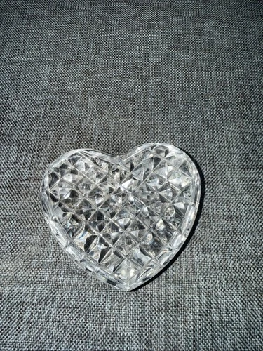 WATERFORD Crystal Heart Paperweight Vintage Made in Ireland