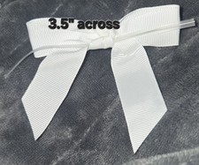 300 , 3.5 Inch White Bows Wit Twist Tie Ribbons Gifts Crafts Baked Goods Package