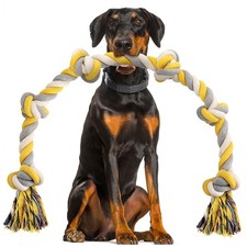 XXL 6-Knot Dog Rope Toy for Large Dogs Aggressive Chewers 40in Long Heavy Dut...