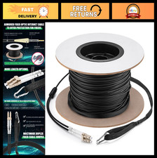 500ft OM3 Multimode Fiber Optic Cable LC to LC, Outdoor Armored, 10GB Jumper, Lo