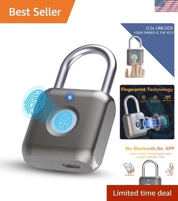 Compact Keyless Fingerprint Padlock - Ultimate Travel Security, 62g Lightweight