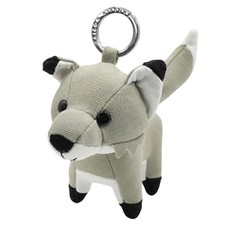 MAISON KITSUNE  Bag Charm  FOX BAG CHARM Key Ring Holder Brand Logo Unisex Gray