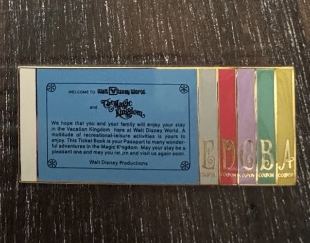 Walt Disney World Magic Kingdom Cast Exclusive A - E Ticket Book Disney Pin