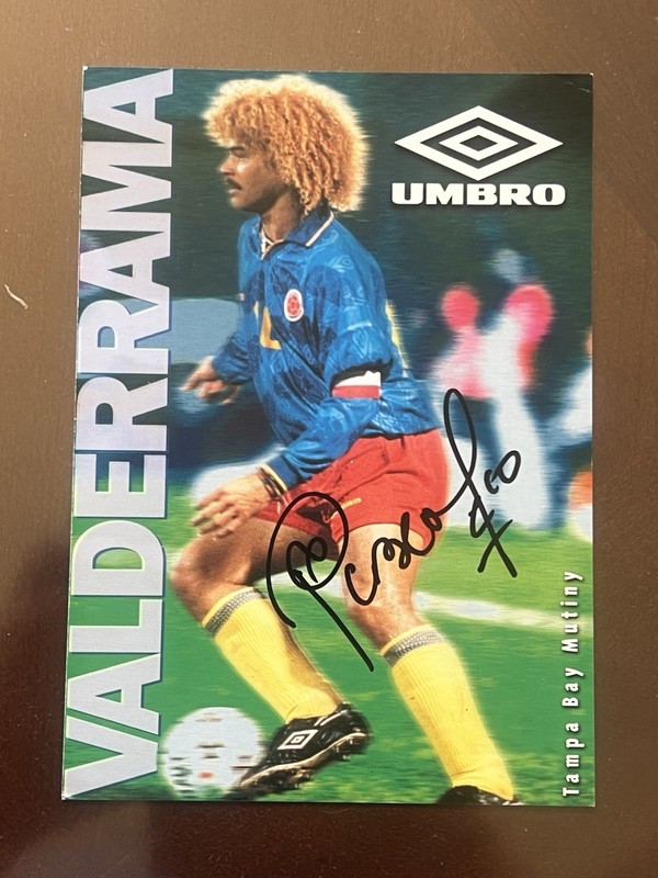 carlos valderrama signed UMBRO 4x6