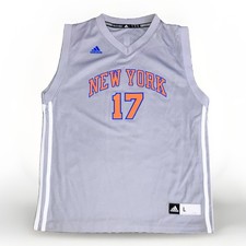 Youth Jeremy Lin New York Knicks Gray Adidas Jersey Large Rare