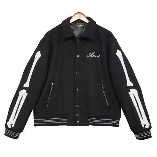 AMIRI arm embroidered bone black mens jacket New - Picture 1 of 9