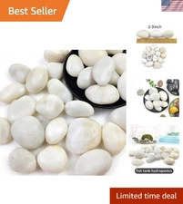 Elegant 5LB High Polished White River Rocks - Perfect for Fish Tanks & Vases