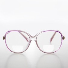 Clear Women's Bifocal Reading Glasses with Purple Accent 2.50 diopter - Jess