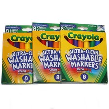 Crayola Washable Broad Line Markers 8ct - 6 pk Bundle 48 Markers - Home School